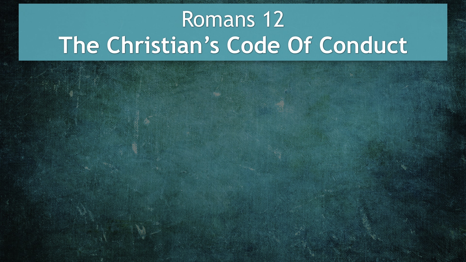 Jerry Simmons teaching Romans 12, The Christian’s Code Of Conduct