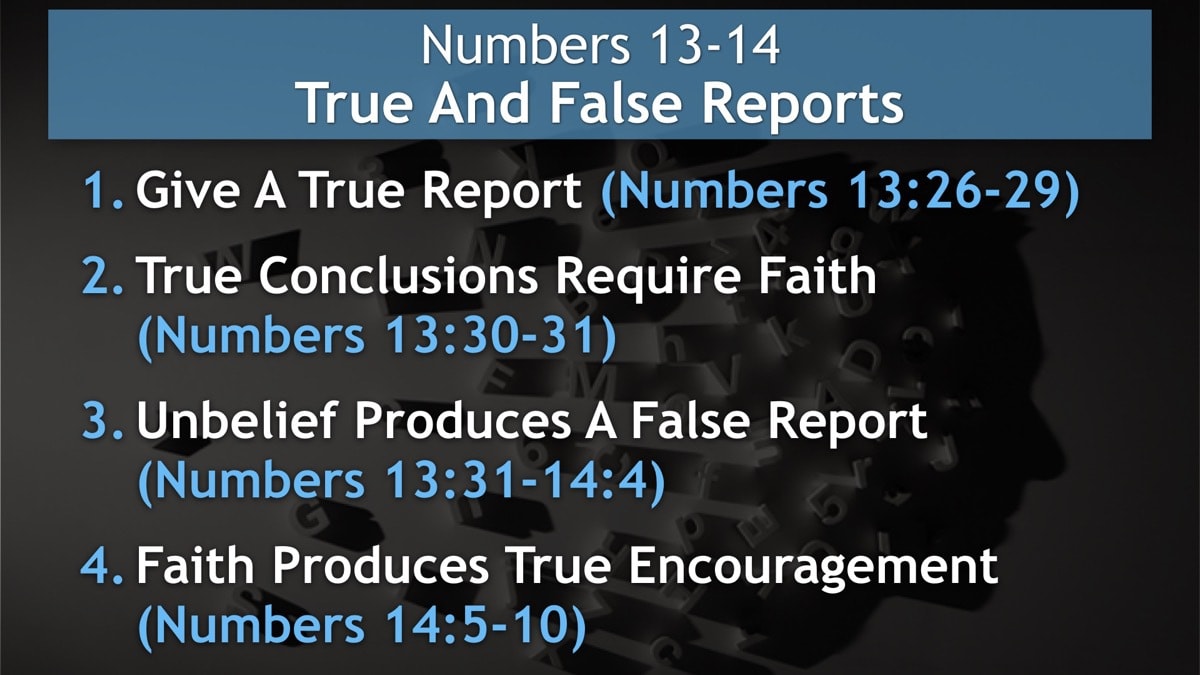 Jerry Simmons teaching Numbers 13-14, True And False Reports