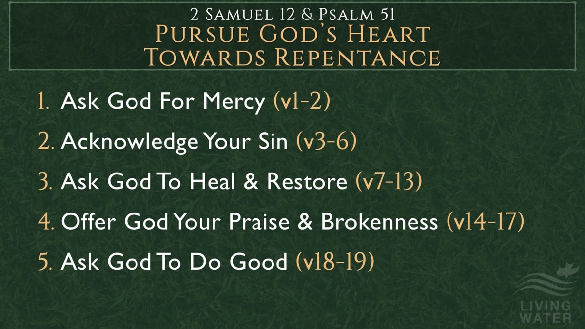 Jerry Simmons teaching 2 Samuel 12 & Psalm 51, Pursue God’s Heart Toward Repentance