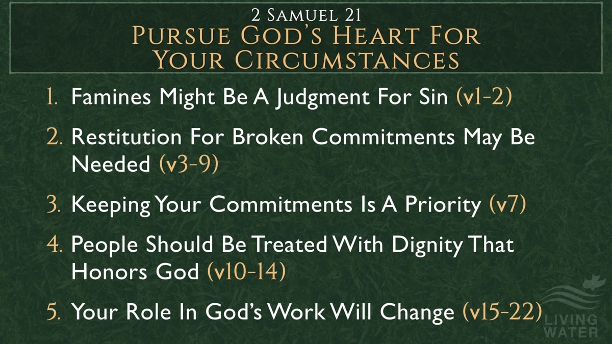 Jerry Simmons teaching 2 Samuel 21, Pursue God’s Heart For Your Circumstances