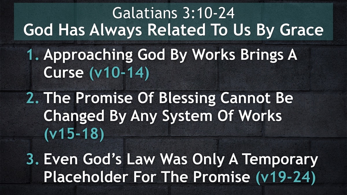 Jerry Simmons teaching Galatians 3:10-24, God Has Always Related To Us By Grace