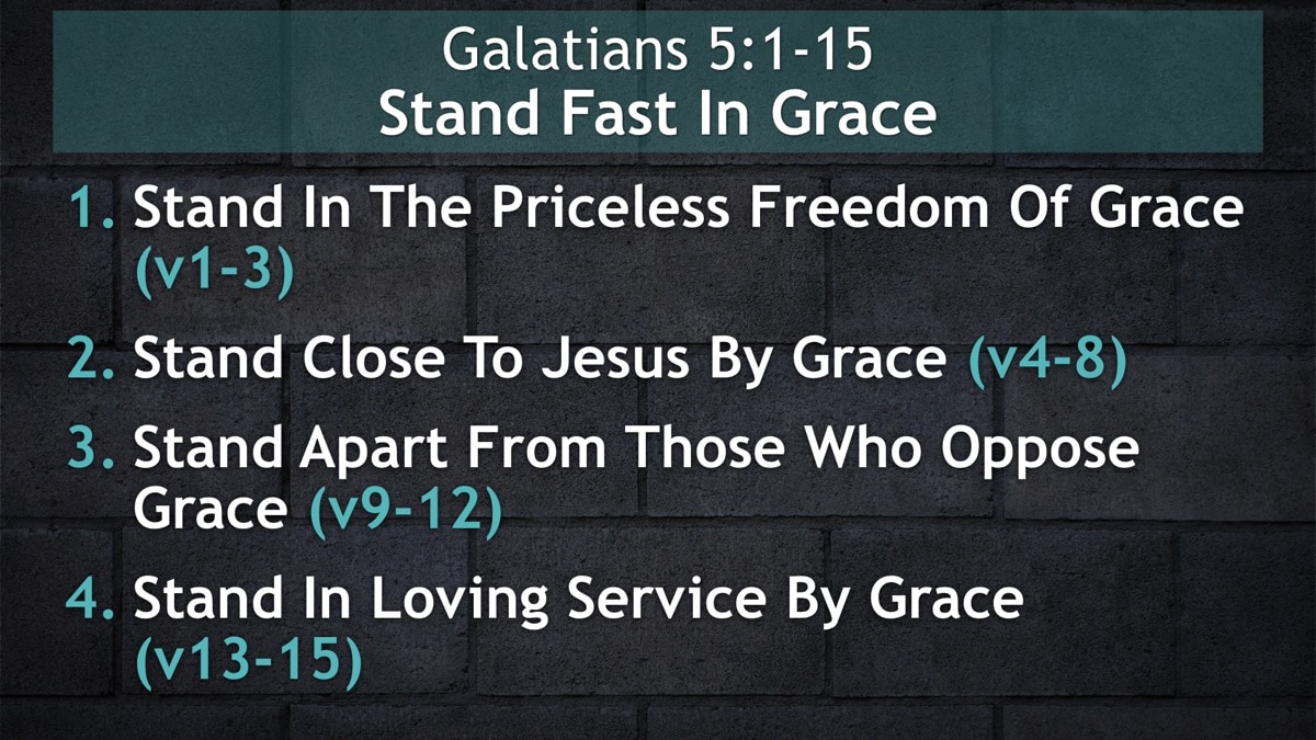 Jerry Simmons teaching Galatians 5:1-15, Stand Fast In Grace