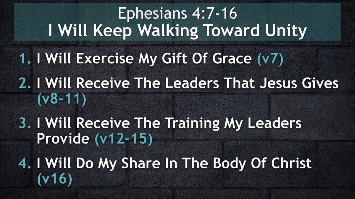 Jerry Simmons teaching Ephesians 4, I Will Keep Walking Toward Unity