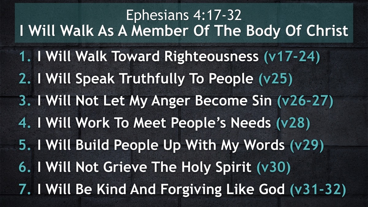Jerry Simmons teaching Ephesians 4, I Will Walk As A Member Of The Body Of Christ