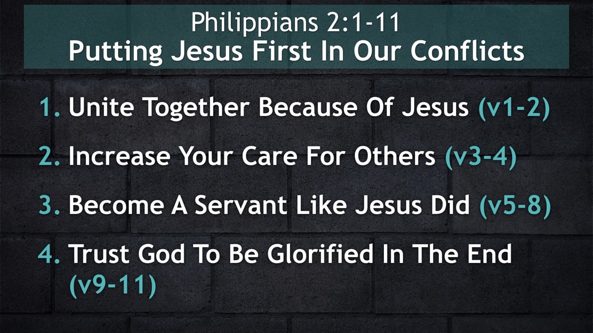 Jerry Simmons teaching Philippians 2:1-11, Putting Jesus First In Our Conflicts