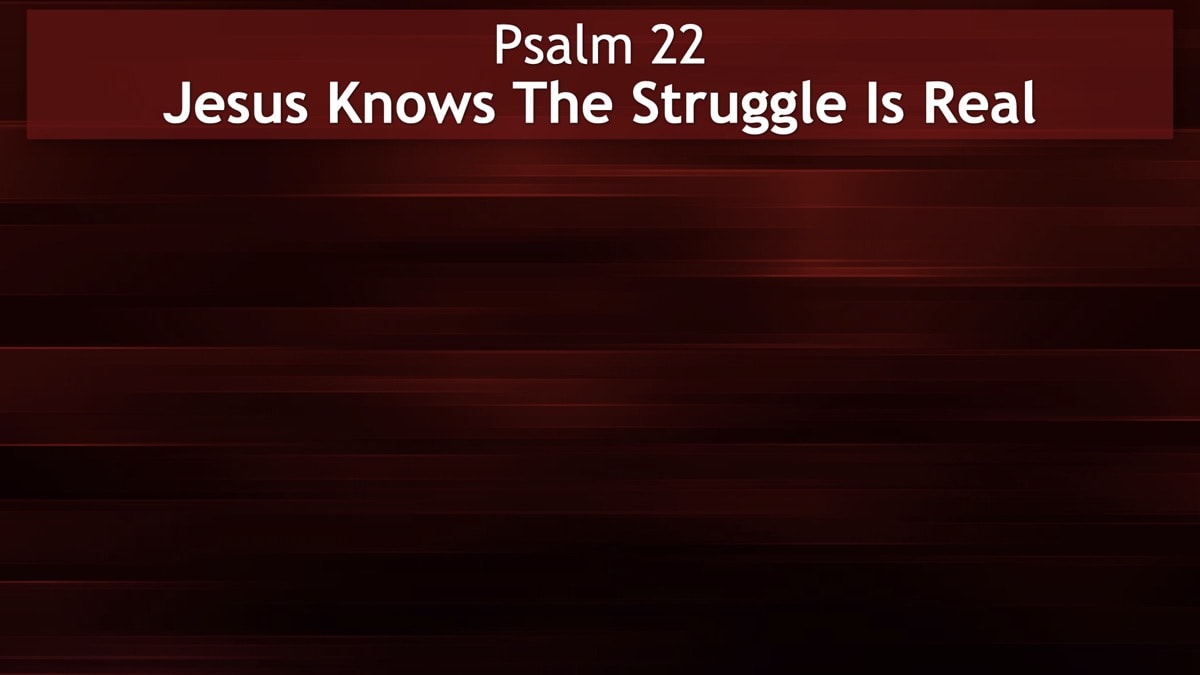 Jerry Simmons teaching Psalm 22, Jesus Knows The Struggle Is Real