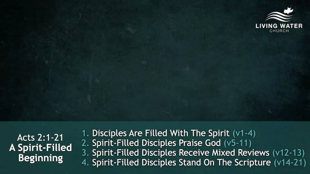 Jerry Simmons teaching Acts 2:1-21, A Spirit-Filled Beginning