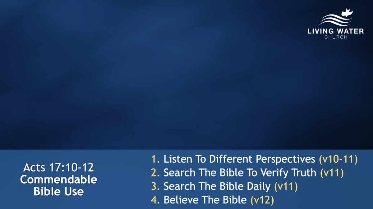 Jerry Simmons teaching Acts 17:10-12, Commendable Bible Use