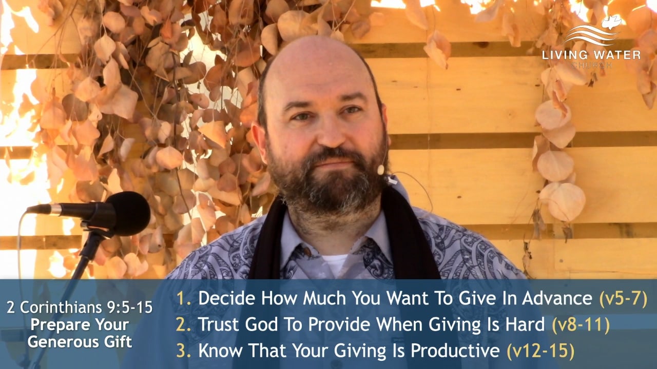 Jerry Simmons teaching 2 Corinthians 9:5-15, Prepare Your Generous Gift