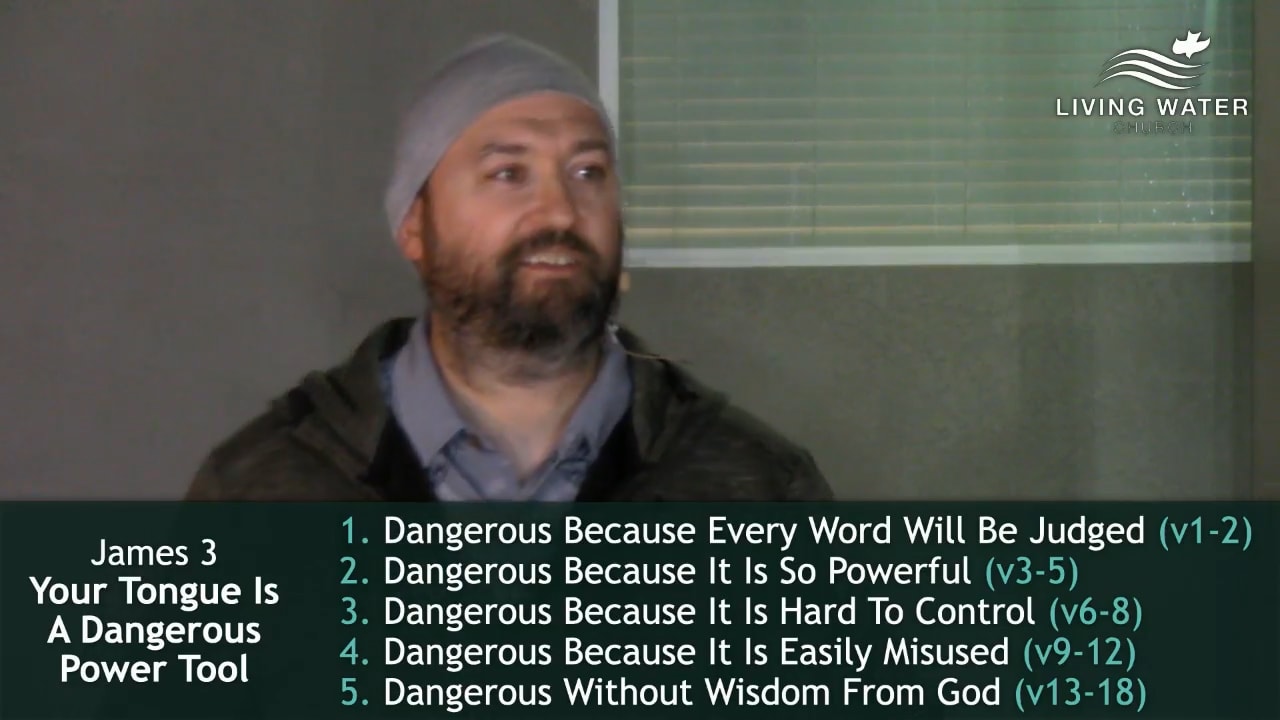 Jerry Simmons teaching James 3, Your Tongue Is A Dangerous Power Tool