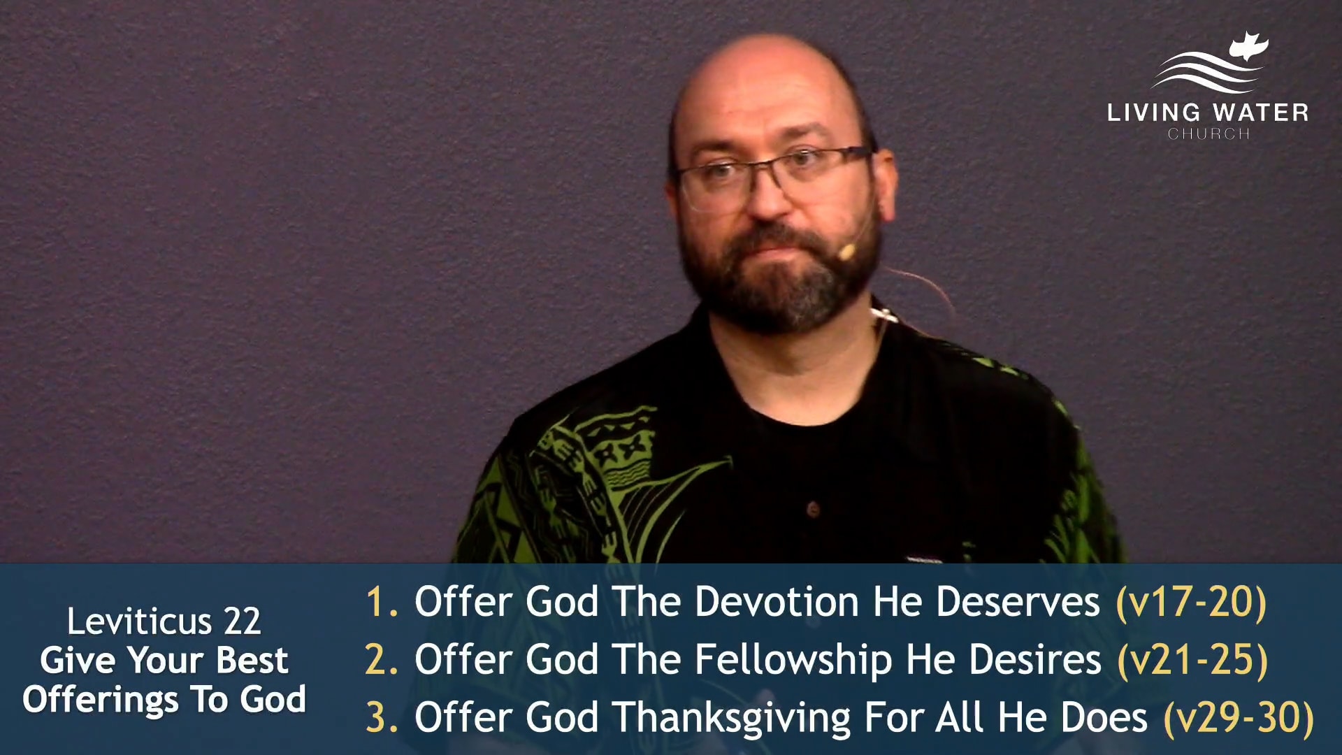 Jerry Simmons teaching Leviticus 22, Give Your Best Offerings To God