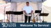 Pastor Jonathan sharing Joshua 3 at Living Water