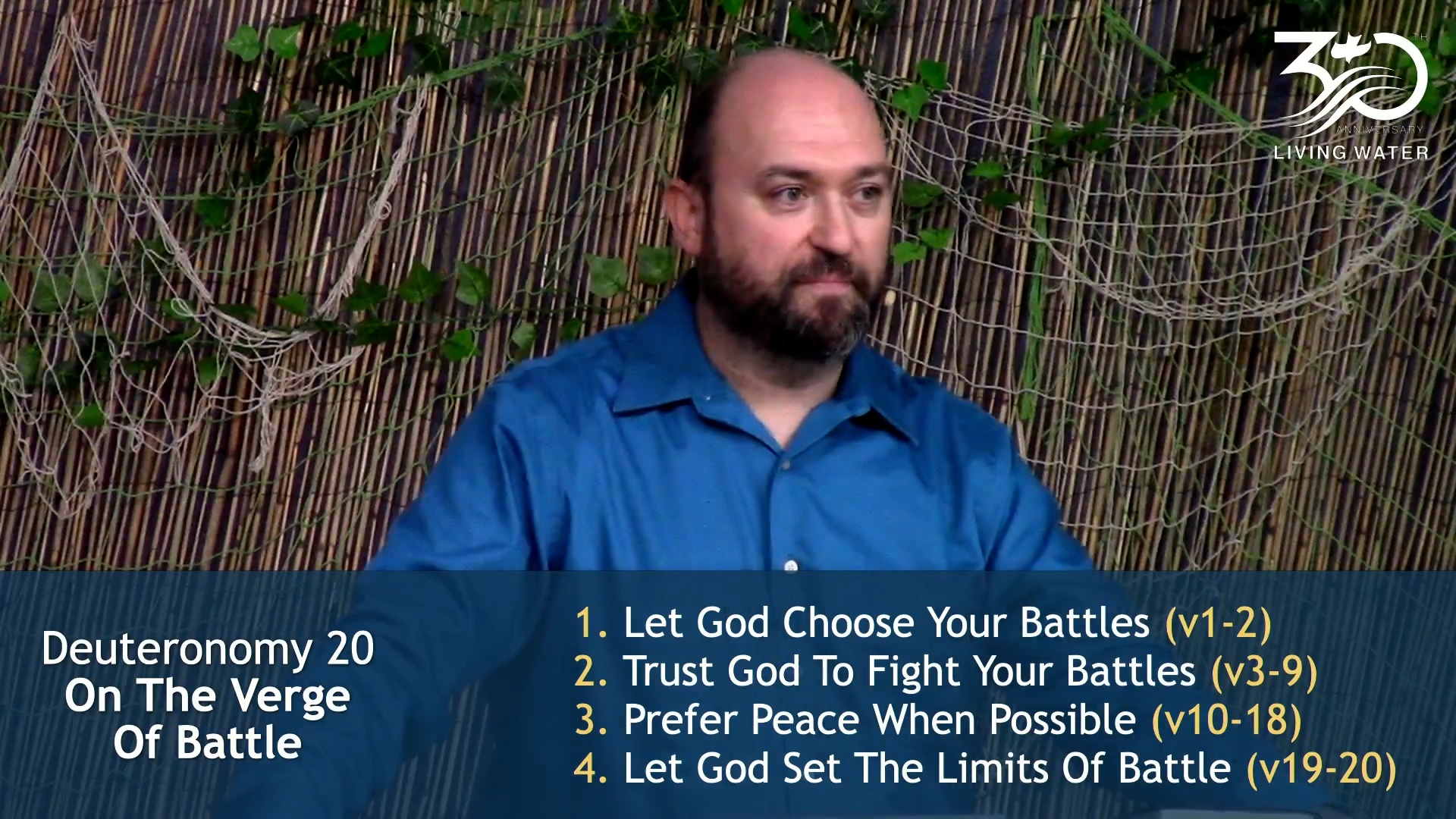 Pastor Jerry sharing Deuteronomy 20, On The Verge Of Battle