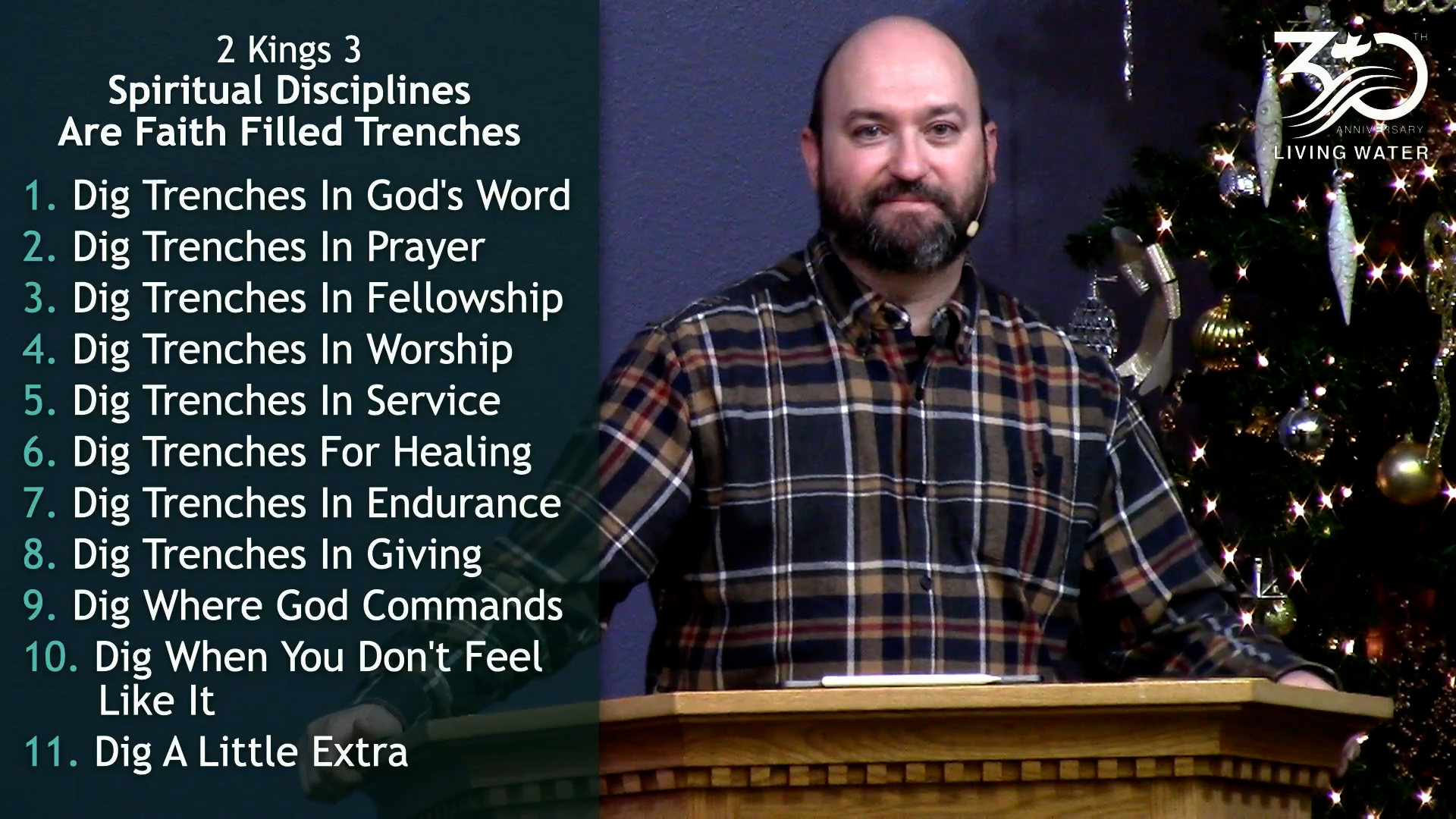 Pastor Jerry Simmons teaching 2 Kings 3, Spiritual Disciplines Are Faith Filled Trenches
