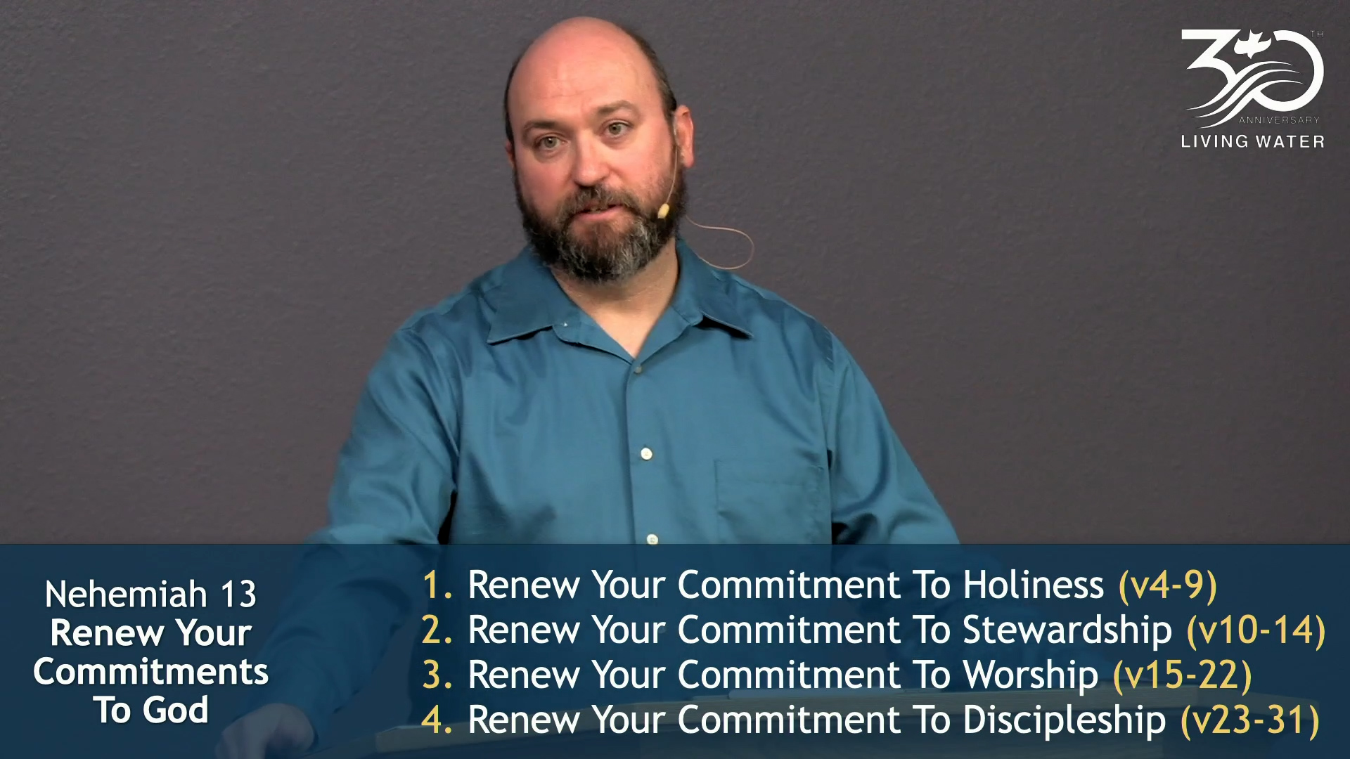 Pastor Jerry Simmons teaching Nehemiah 13, Renew Your Commitments To God