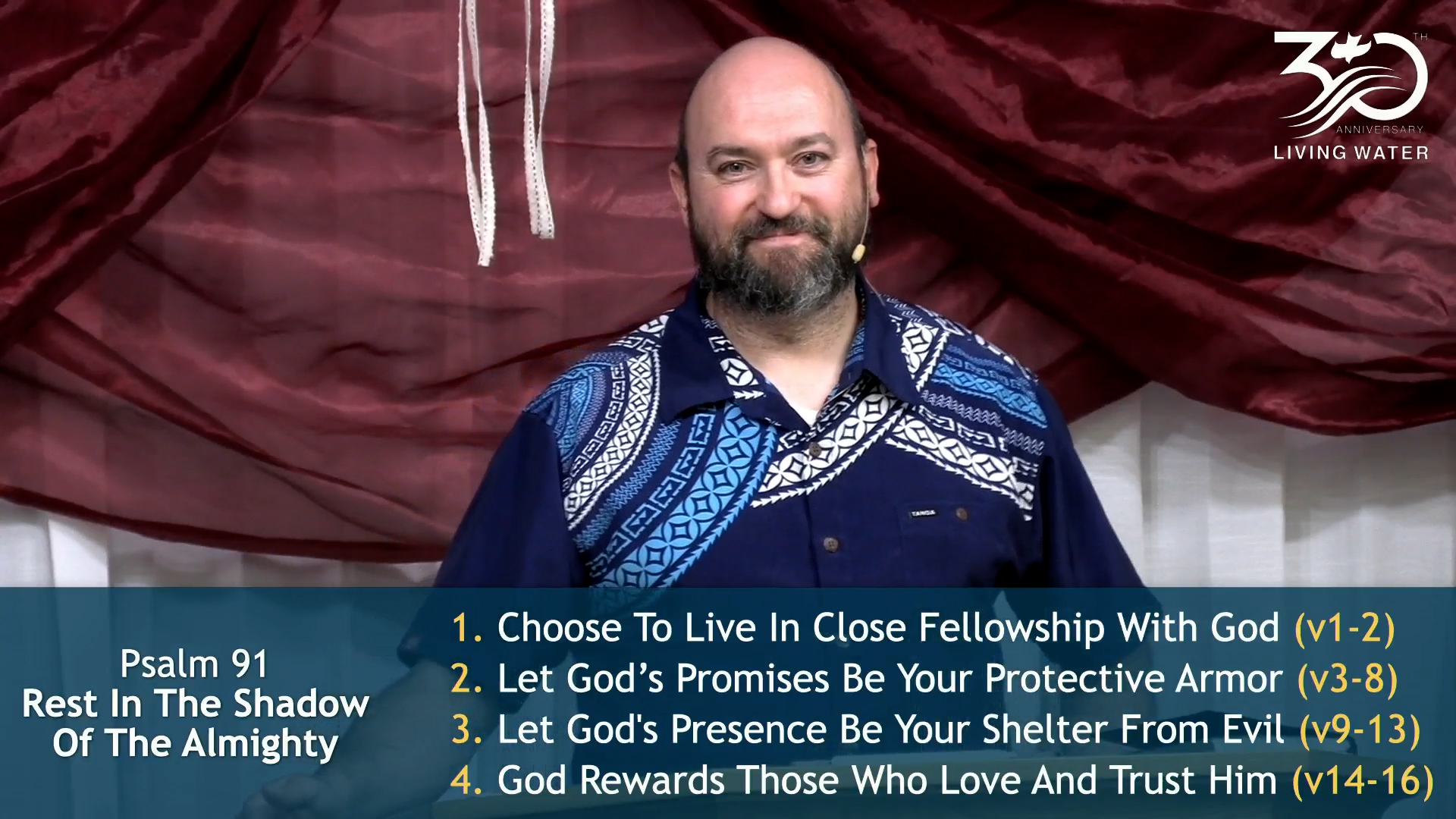 Pastor Jerry Simmons teaching Psalm 91, Rest In The Shadow Of The Almighty