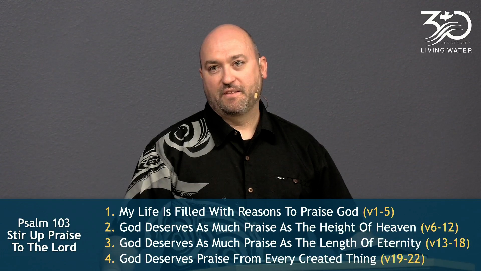 Pastor Jerry Simmons teaching Psalm 103, Stir Up Praise To The Lord
