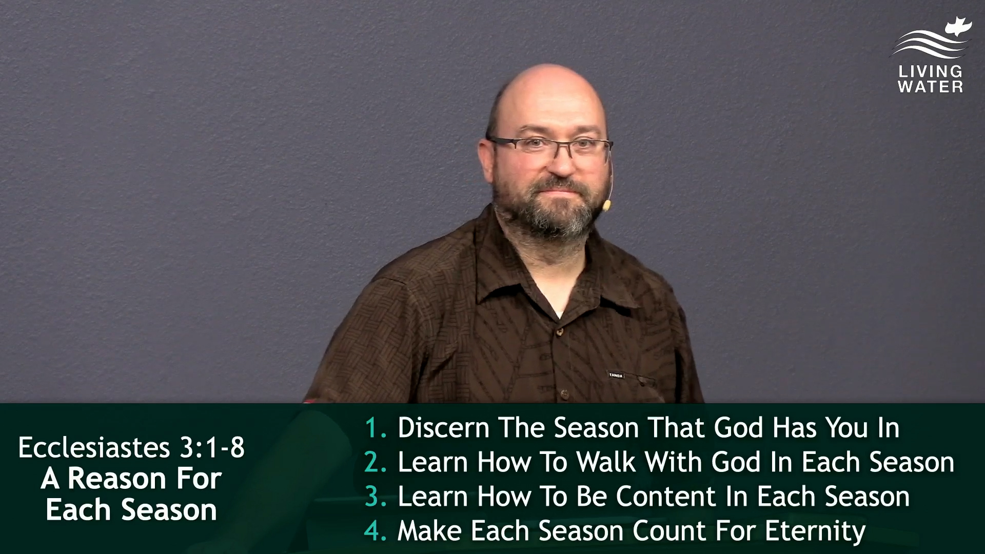 Pastor Jerry Simmons teaching Ecclesiastes 3:1-8, A Reason For Each Season
