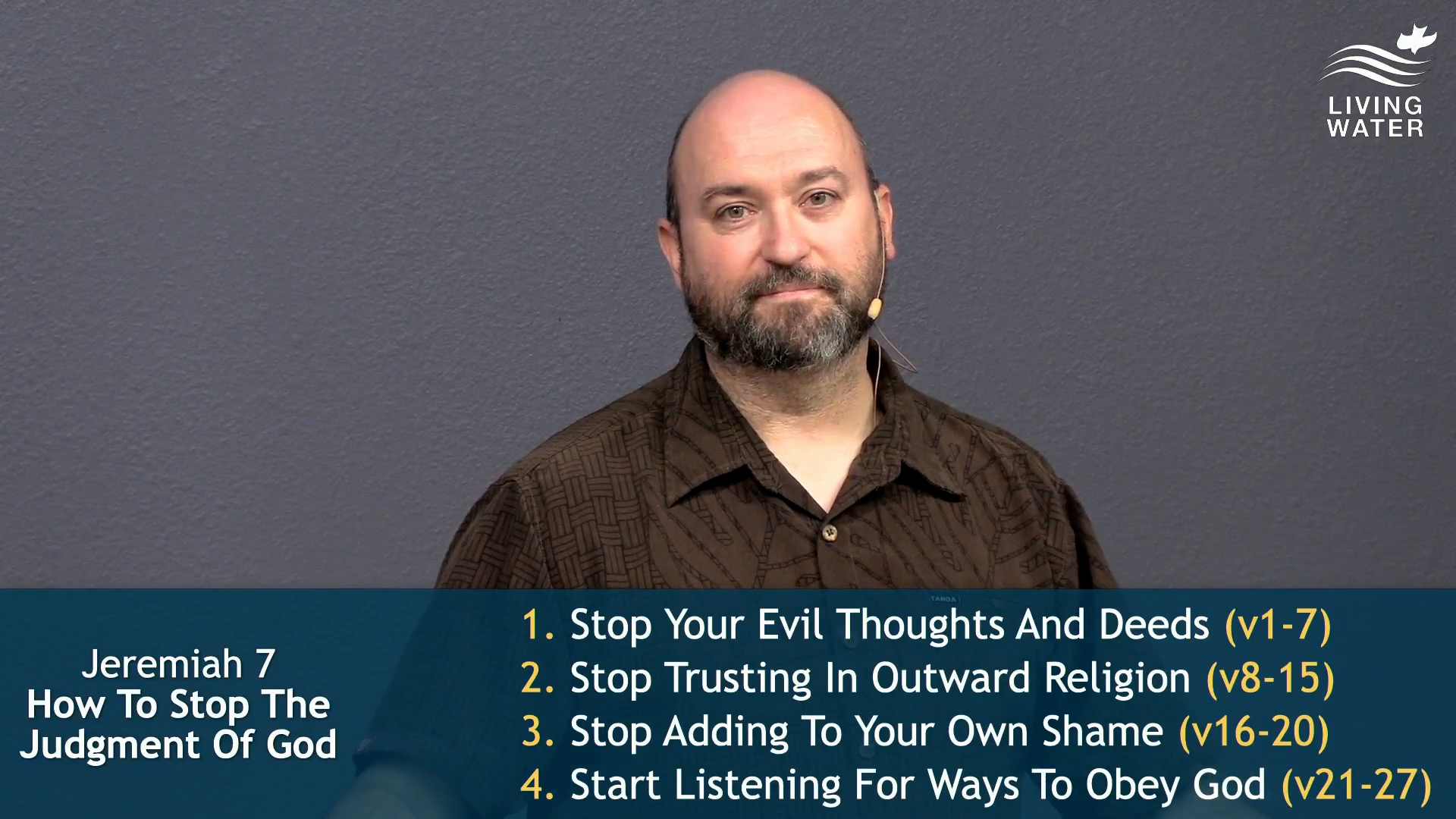 Pastor Jerry Simmons teaching Jeremiah 7, How To Stop The Judgment Of God