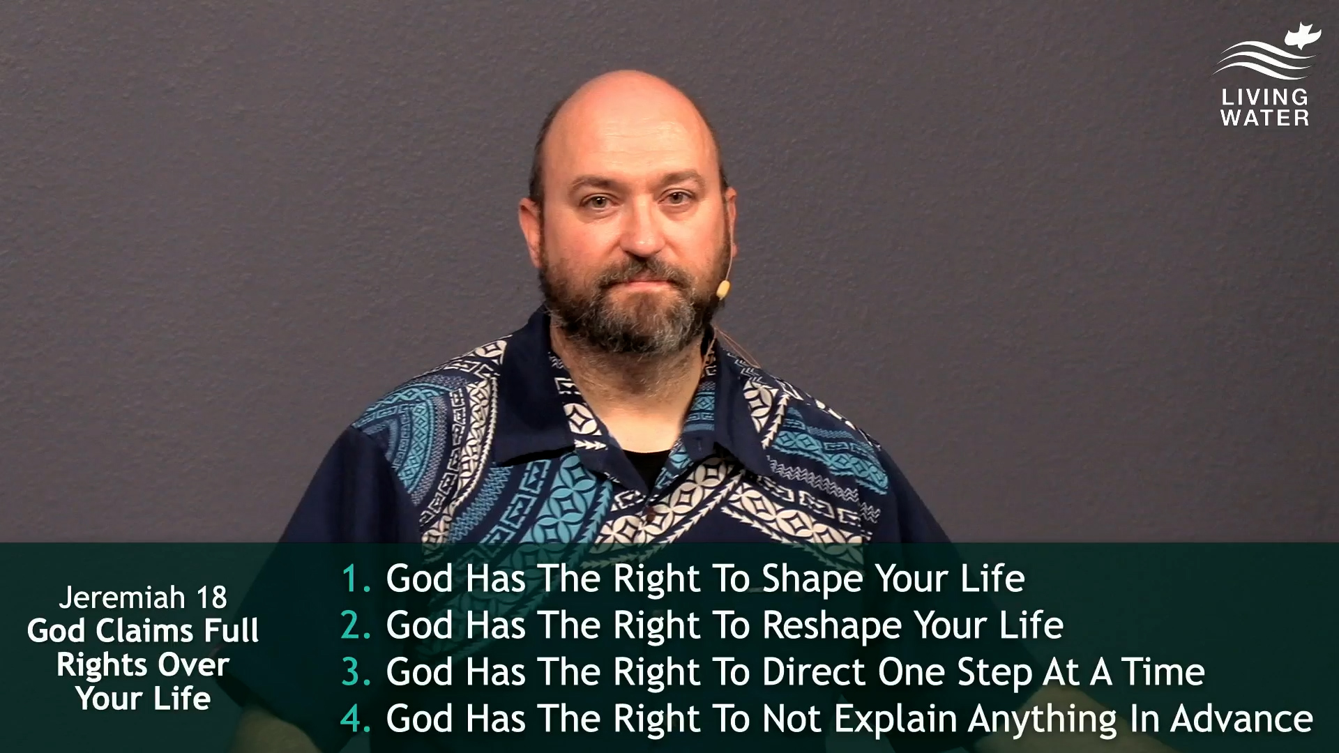 Pastor Jerry Simmons teaching Jeremiah 18, God Claims Full Rights Over Your Life