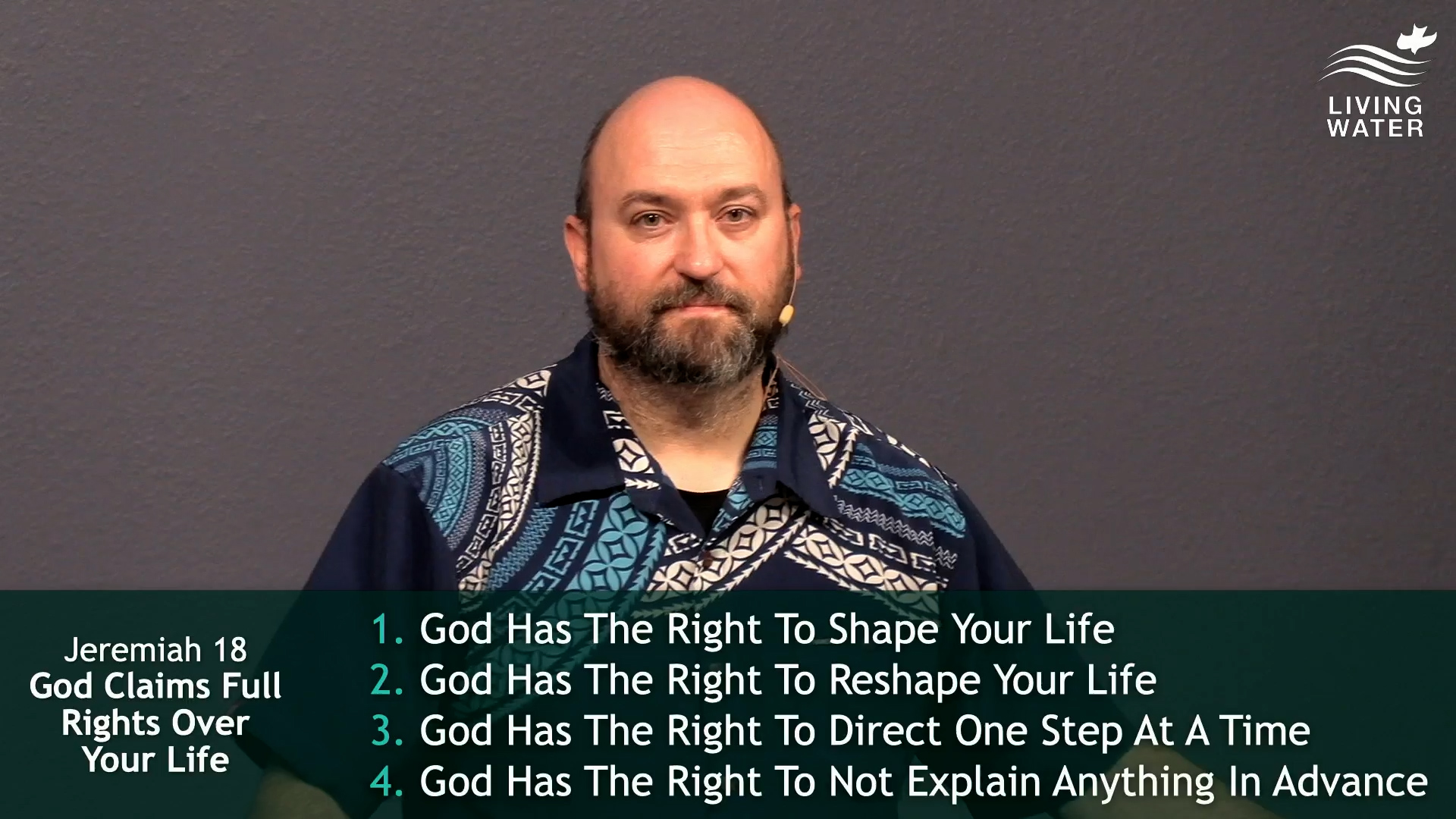 Pastor Jerry Simmons teaching Jeremiah 18, God Claims Full Rights Over Your Life