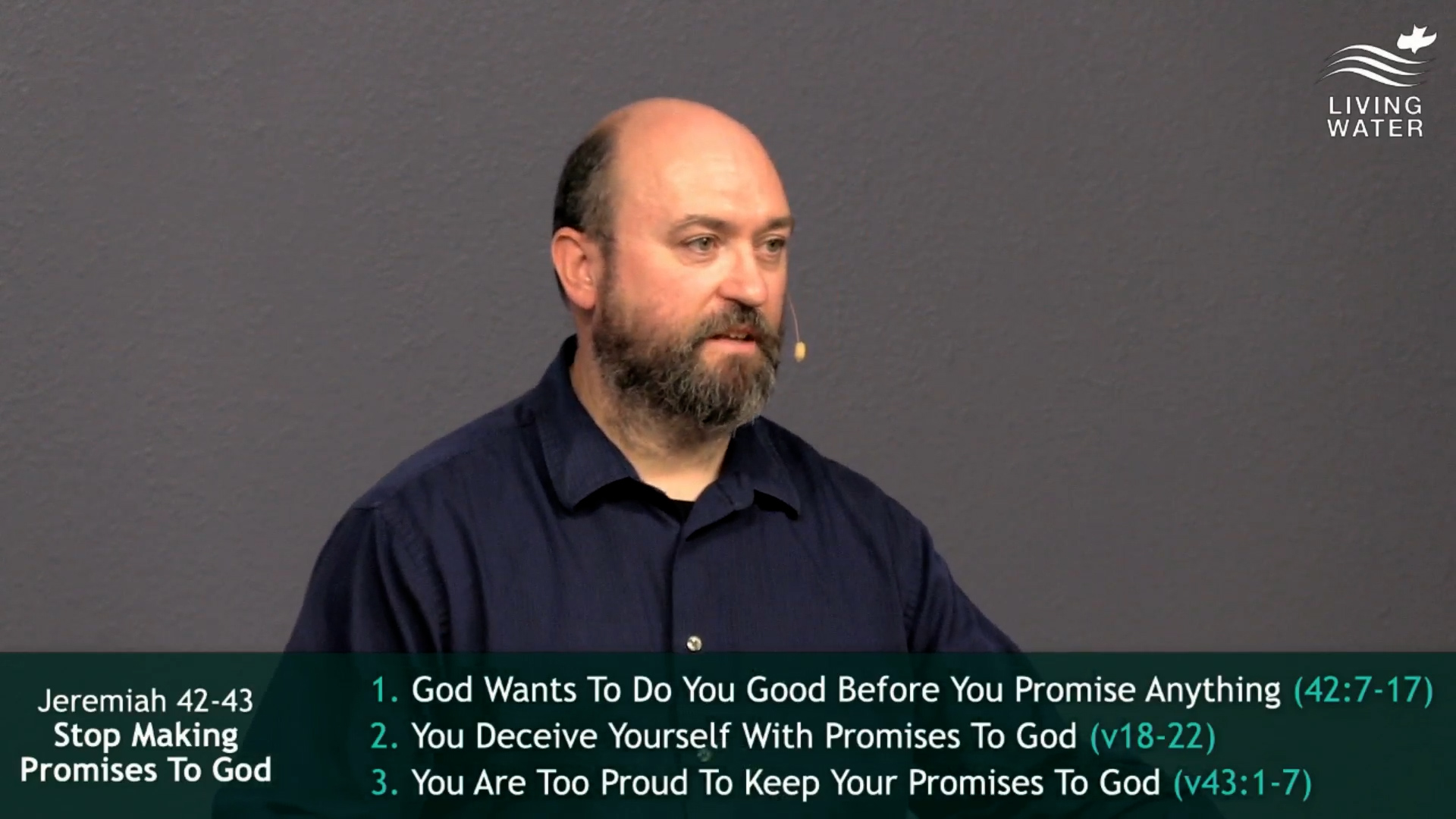 Pastor Jerry Simmons teaching Jeremiah 42-43, Stop Making Promises To God