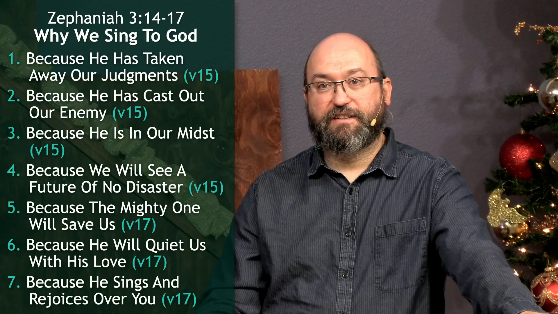 Pastor Jerry Simmons teaching Zephaniah 3:14-17, Why We Sing To God