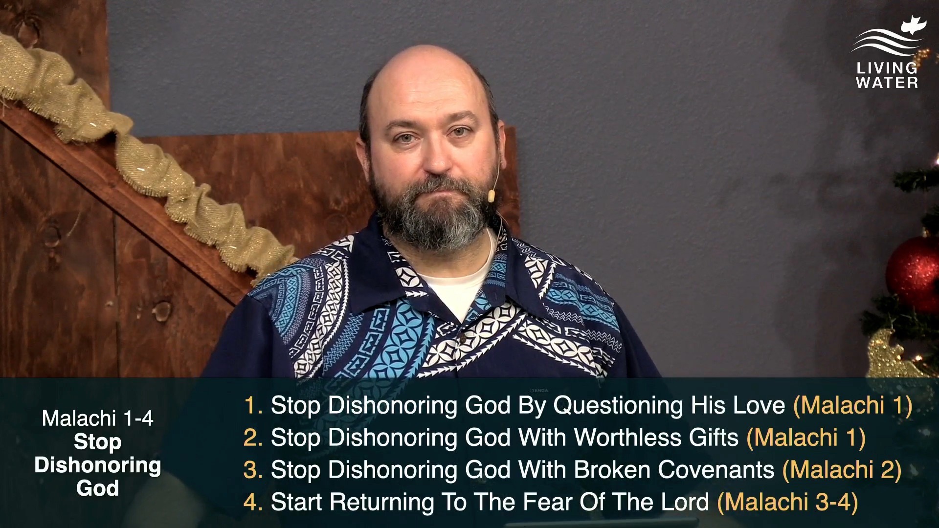 Pastor Jerry Simmons teaching Malachi 1-4, Stop Dishonoring God
