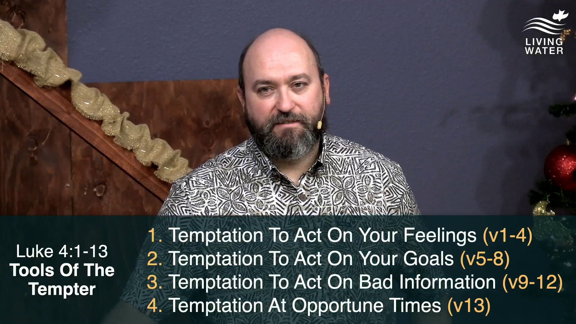 Pastor Jerry Simmons teaching Luke 4:1-13, Tools Of The Tempter