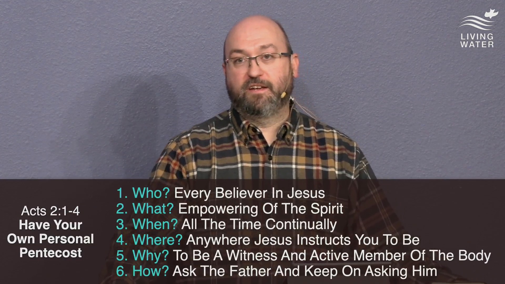 Pastor Jerry Simmons teaching Acts 2:1-4, Have Your Own Personal Pentecost