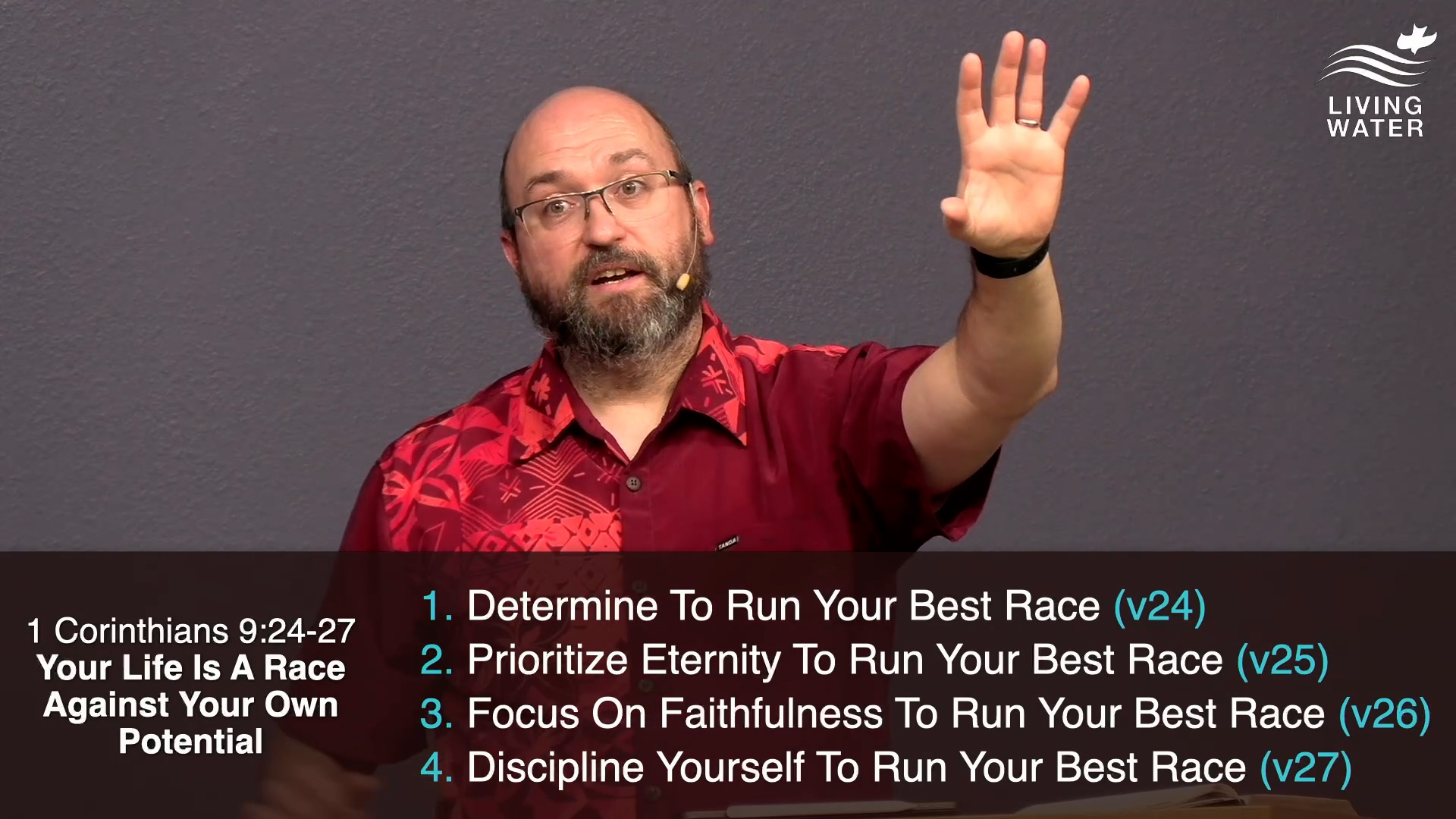 Pastor Jerry Simmons teaching 1 Corinthians 9:24-27, Your Life Is A Race Against Your Own Potential
