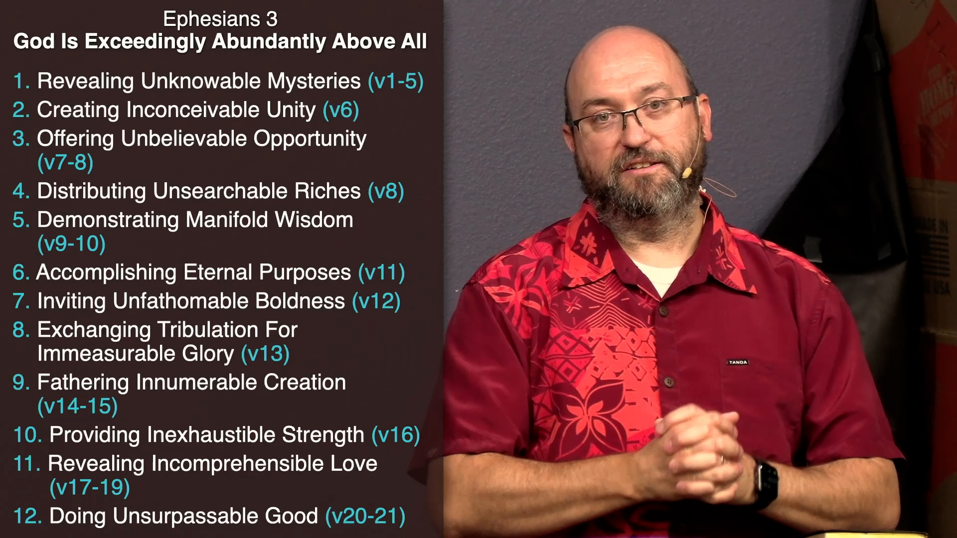 Pastor Jerry Simmons teaching Ephesians 3, God Is Exceedingly Abundantly Above All